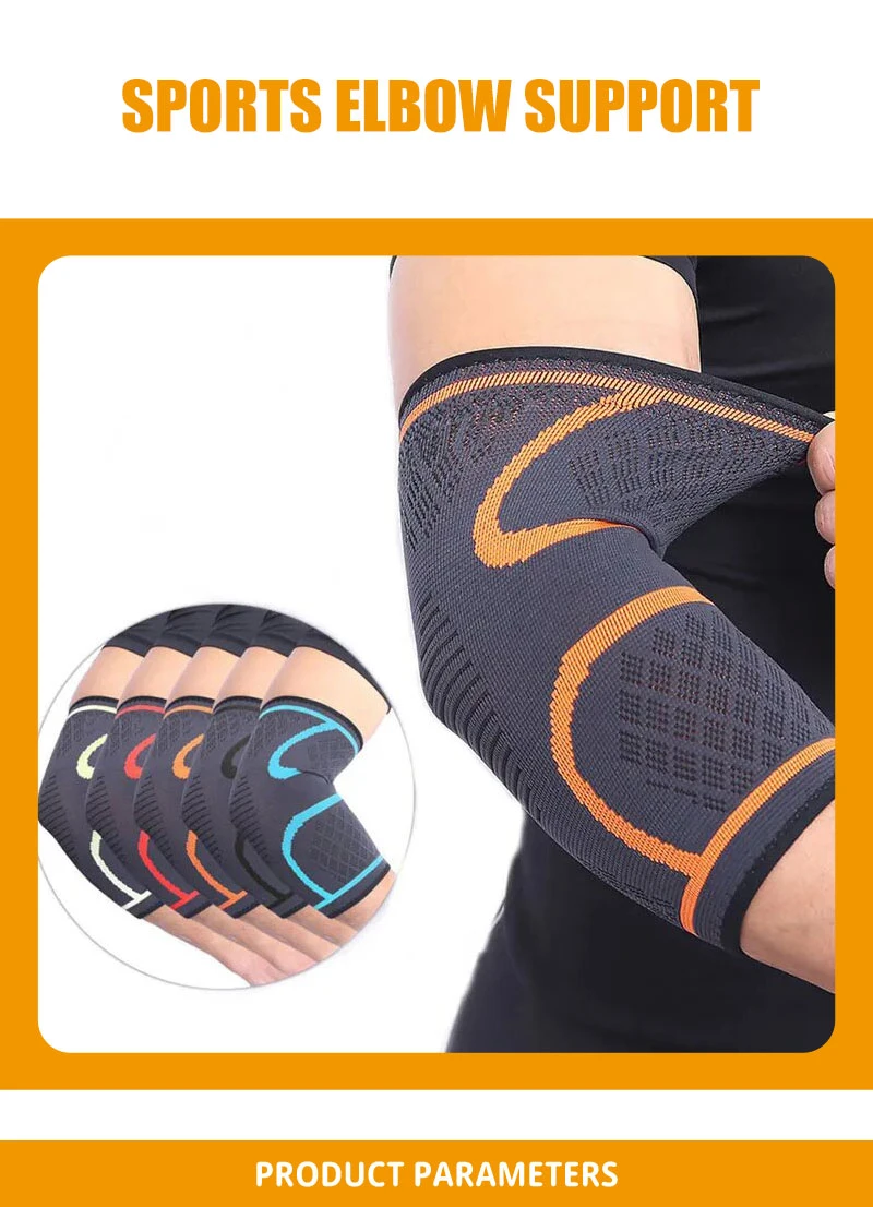 Customized Elastic Gym Sport Elbow Protective Pad Absorb Sweat Sport Basketball Arm Sleeve Elbow Brace Neoprene Elbow Support