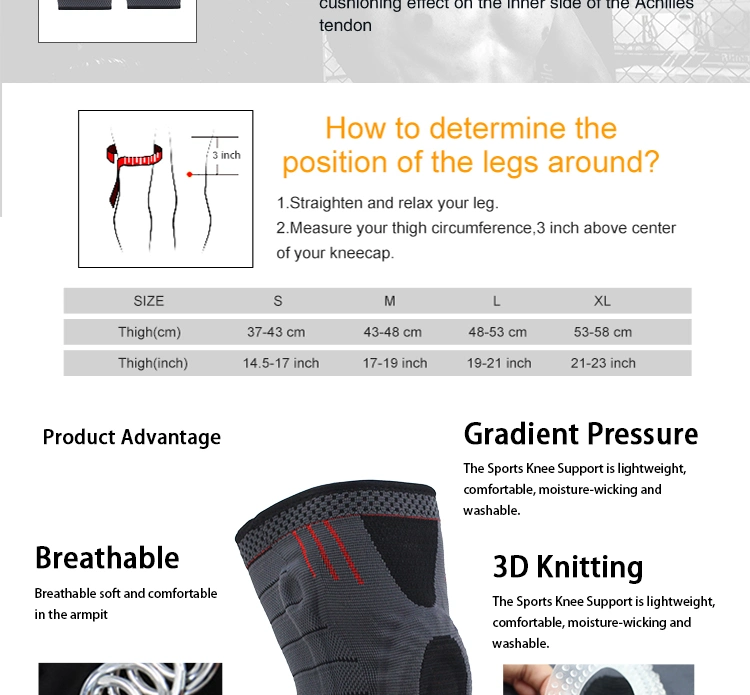 2056#Breathable Nylon Knee Pads/Knee Support/Knee Brace Elastic Sleeve Protection Acupressure Adjust for Basketball