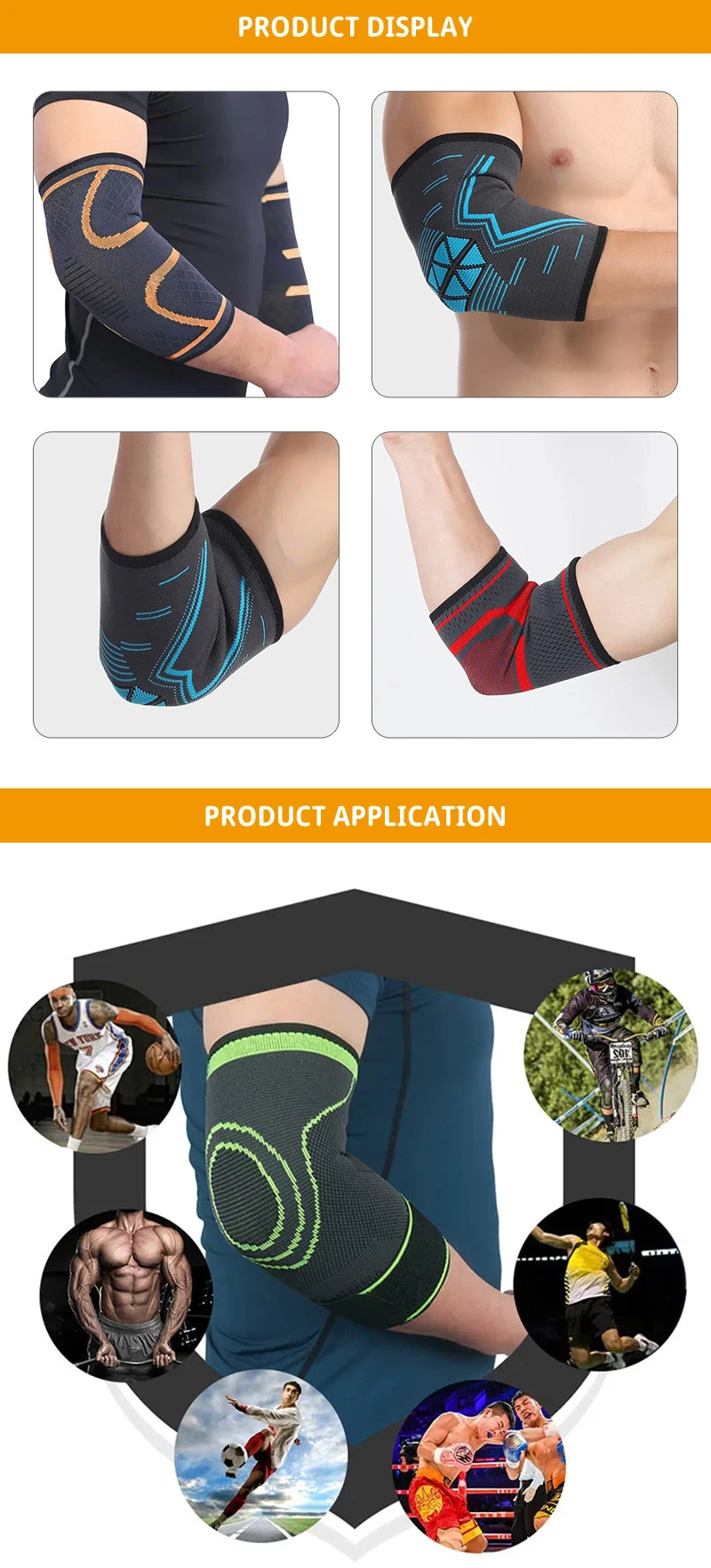 Wholesale Neoprene Fitness Arm Compression Sleeve Elbow Brace Support