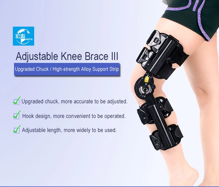 OEM Medical Orthoprdic Angle Adjustable Post Op ROM Hinge Knee Brace / Knee Support