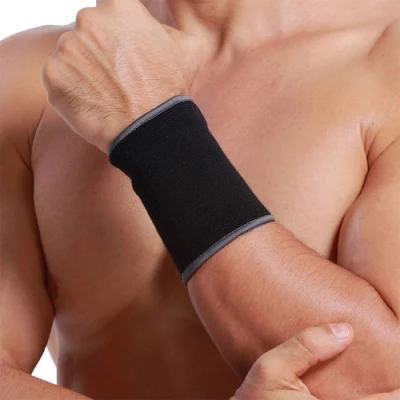 Elastic & Breathable Knitted Nylon Compression Wrist Support Brace Sleeve